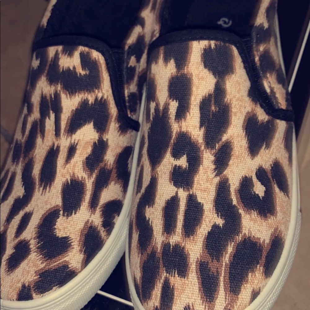 leopard slip ons